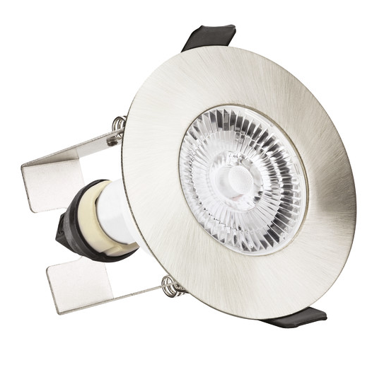 Picture of Evofire Fire Rated Downlight 70mm Cutout IP65 Satin Nickel Round + GU10 Holder & Insulation Guard