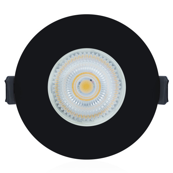 Picture of Evofire Fire Rated Downlight 70mm Cutout IP65 Black Round + GU10 Holder & Insulation Guard